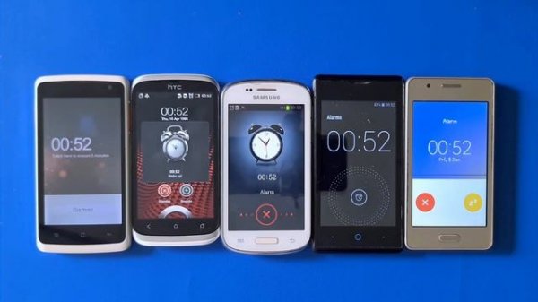 set alarm 5 phones, alarm rings, alarm goes off, then delete alarm