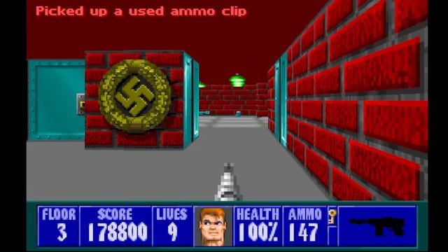 Wolfenstein 3D - Episode 4, Floor 3 - 100%