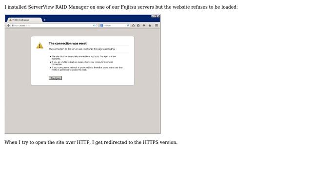 ServerView RAID Manager website can not be loaded смотреть онлайн