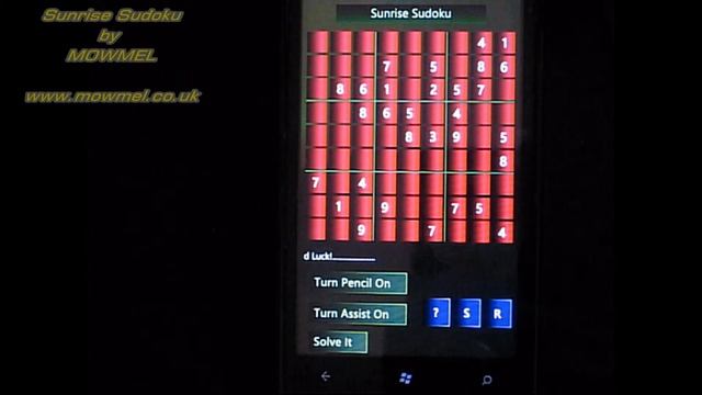 Sunrise Sudoku for Windows Phone 7 by MOWMEL смотреть онлайн