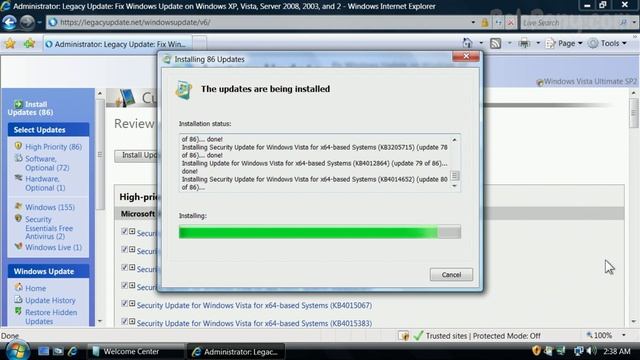 Fully Updating Windows Vista with Legacy Update TIME LAPSE смотреть онлайн