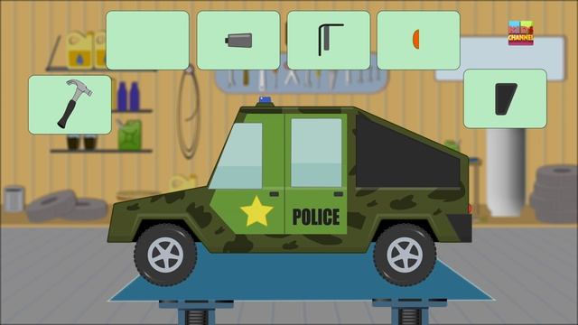 Kids Channel | Police Hummer | Car Garage Video For Kids | Cartoon Vehicles