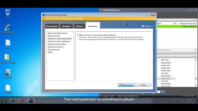 Test programu Microsoft Security Essentials 4.1.522.0 смотреть онлайн