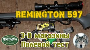 Ремингтон-597. "Зимний тест" 3-D магазинов. 
(Remington-597. "Field test" homemade 3-D magazines)
