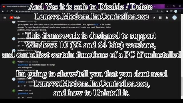 Lenovo.Modern.ImController.exe. Is it safe to disable/ or delete Lenovo.Modern.ImController.exe? смотреть онлайн