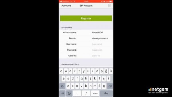 NETGSM - ZOIPER IOS (iPhone)