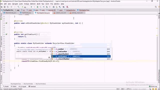 Tables Application With RecyclerView in Android Studio | Part 3 смотреть онлайн