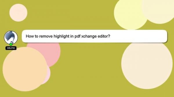 How to remove highlight in pdf xchange editor?