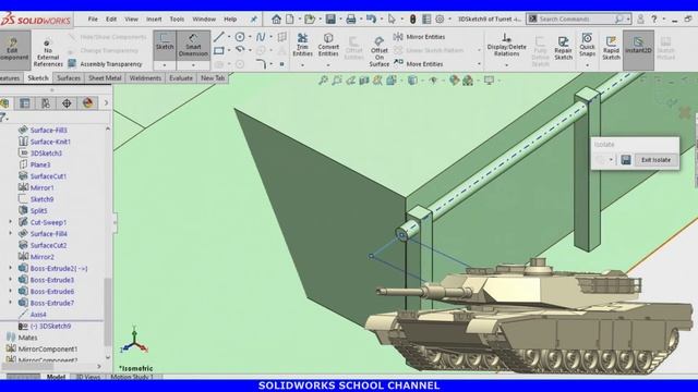 M1 Abrams Tank - SOLIDWORKS Speed-Up Modeling. смотреть онлайн