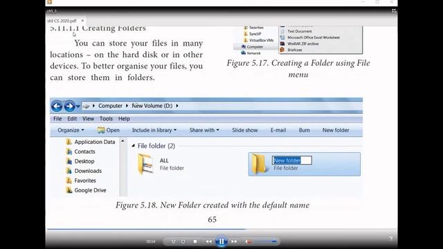 TN +1 CS and CA (chapter -5 Working with Windows) Part 3 creating files & folder смотреть онлайн