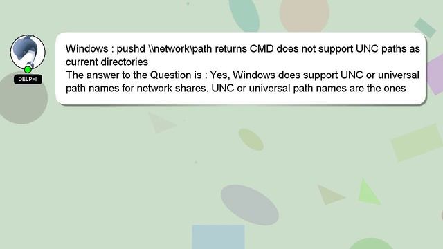 Windows : pushd \\network\path returns CMD does not support UNC paths as current directories смотреть онлайн