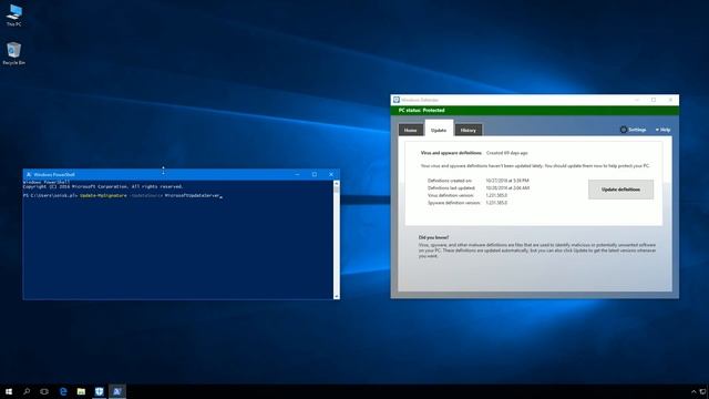 Windows 10: How to update Windows Defender using PowerShell command. смотреть онлайн
