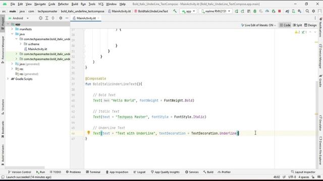Bold Italic Underline in Jetpack Compose | Jetpack Compose Tutorial Hindi #3 смотреть онлайн