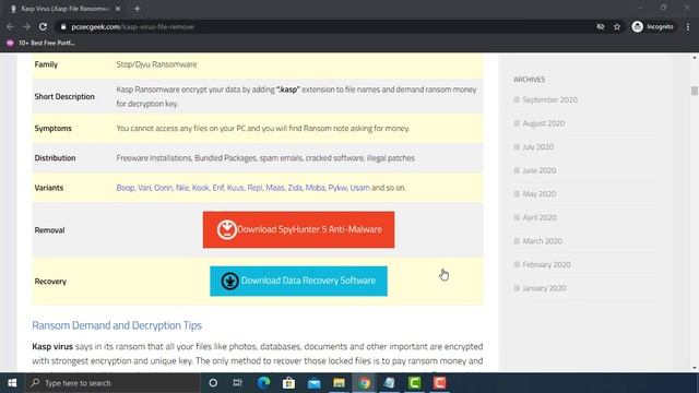 KASP Virus (.kasp File) Ransomware Removal & Decryption Guide смотреть онлайн