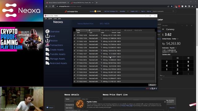 Neoxa PoW - Report Mining Neoxa Coin IDR2000 per Jam (Hashrate 53.53Mhs@420Watt) смотреть онлайн