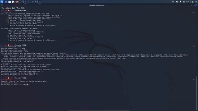 Instalando o pacote net-tools Kali Linux смотреть онлайн