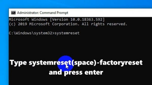 How To Factory Reset Or System Reset Windows 10 Using Command Prompt ( CMD )