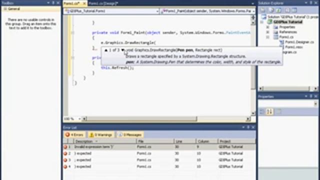 C# GDI+ Graphics Tutorial 1 Setup and Rectangles смотреть онлайн