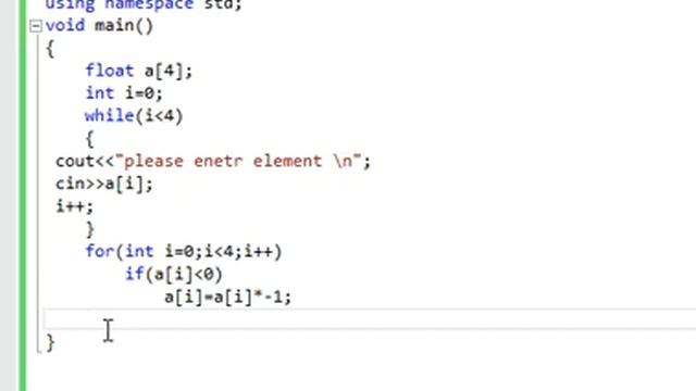 enter elements into array with change negative elements to positive elements and print смотреть онлайн