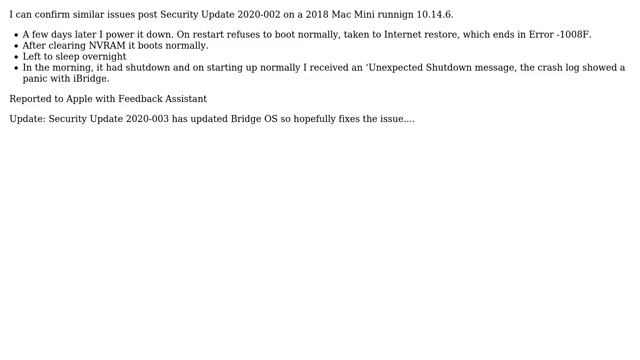 Apple: Mac Mini 2018 Kernel panic bug_type 210 after Security Update 2020-002 (5 Solutions!!) смотреть онлайн