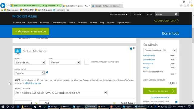 Cotizando máquinas virtuales en Azure смотреть онлайн