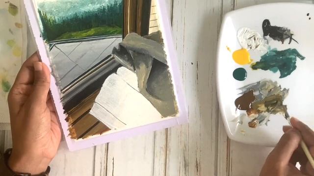 Rainy Window Painting / Acrylic Painting Tutorial смотреть онлайн