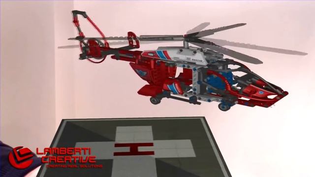 [AR] Augmented Reality 3D Lego Technic Rescue Helicopter, animated with sounds. смотреть онлайн