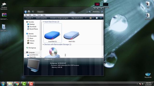 Windows 7 Dark Clear theme смотреть онлайн