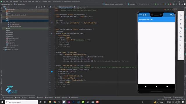 Working with Reorderable ListView in Flutter(flutter tutorial) смотреть онлайн