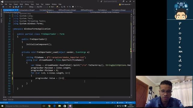 34 - (APLICAÇÃO WINDOWS - PROGRESS BAR) - C# - TORNE-SE UM PROGRAMADOR смотреть онлайн