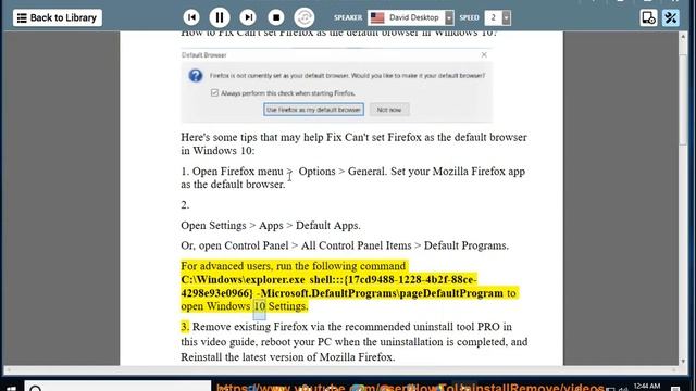 Fix Can't set Firefox as the default browser in Windows 10 смотреть онлайн