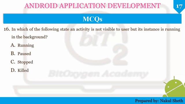 Online MCQ Preparation|Part 2| Android Application Development | BitOxygen Academy смотреть онлайн