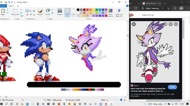 Blaze th Cat. [Pixel Art] Sonic 3 Style смотреть онлайн