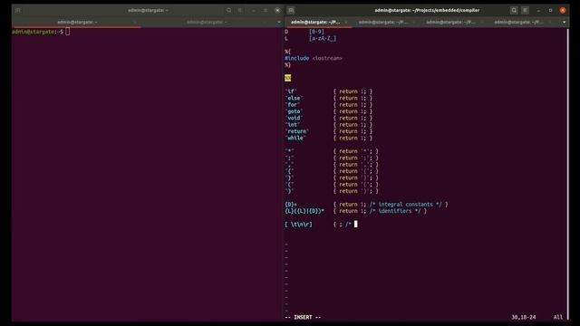 C compiler from scratch: 'flex' token scanner смотреть онлайн