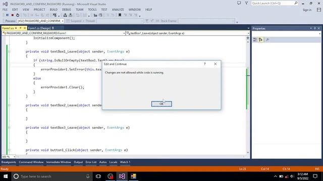 (Part 11) Password And Confirm Password In C# Windows Form.