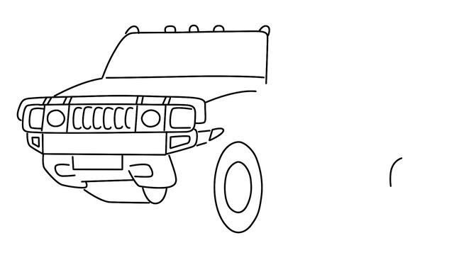 How to draw Hummer h2 step by step for beginners | How to draw Hummer смотреть онлайн