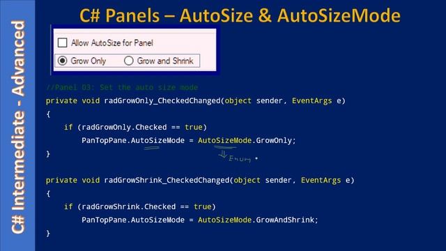 C# Panel Container | Part 6 Auto Size modes grow vs shrink | C# Advanced #45 смотреть онлайн