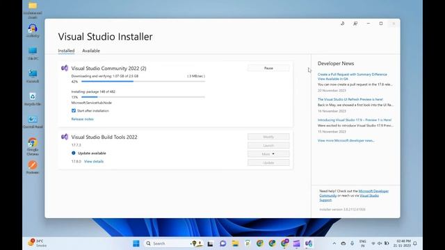 How to Download and Install Microsoft Visual Studio Community 2022 With C# Language Windows 11 смотреть онлайн