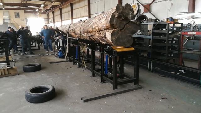 Испытания сбрасывателя для бревна производства ПО "Диаком" смотреть онлайн