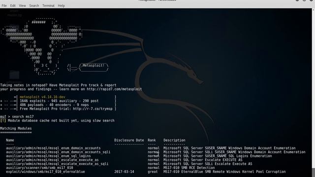 Exploiting ms17_010 with Metasploit смотреть онлайн