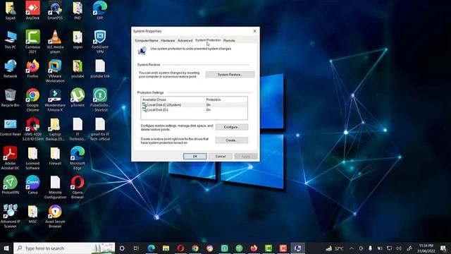 How to use System Restore on Windows 10 || how to enable system Protection in Windows 10 смотреть онлайн
