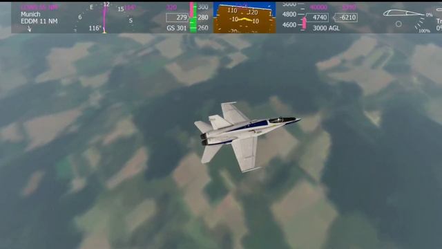 Aerofly FS 2022 | Munich (EDDM) to Salzburg (LOWS) | F/A-18C Aircraft full flight смотреть онлайн