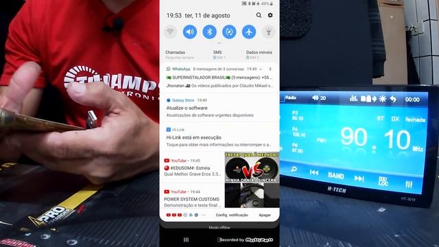 Como Espelhar Celular na multimidia Hi tech #playsound смотреть онлайн