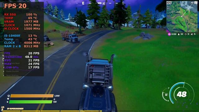 Fortnite DX11 Gameplay | i5-10400F and RX550 2GB | FPS TEST Benchmark смотреть онлайн