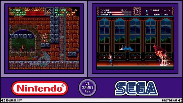 Castlevania - 4 vs Bloodlines (Super Nintendo vs Sega Genesis)side by side comparison смотреть онлайн