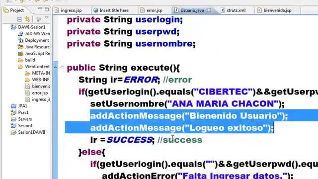 DESARROLLO WEB JAVA - Sesion 1 Parte2 : Struts2 - Introduccion смотреть онлайн
