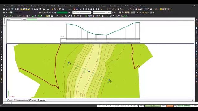 Axe en plan, Profil en long et Profil en travers du TN à l'aide de MENSURA смотреть онлайн