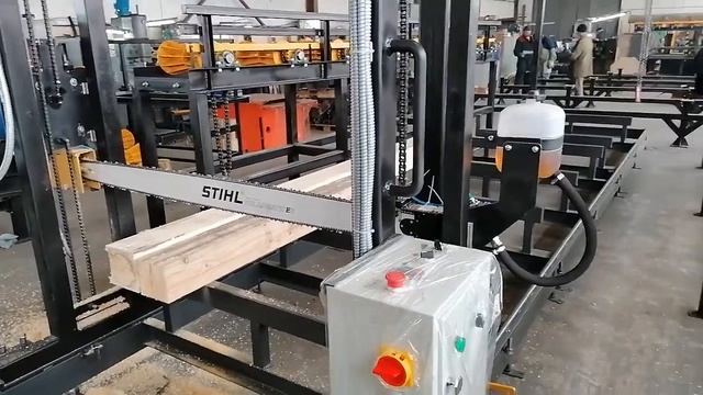 Обзор портального торцовочного станка ПТС-1500 для пакетов пиломатериала производства ПО "Диаком" смотреть онлайн