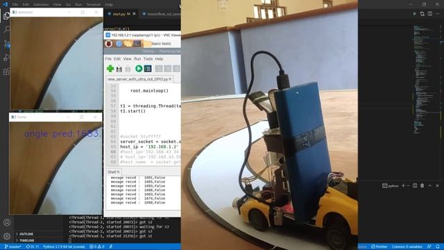 Self Driving Car Mini-Prototype with Raspberry Pi | Steering angle Prediction | Object Detection смотреть онлайн