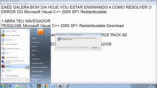Como Instalar o Microsoft Visual C++ 2005 SP1 Redistributable Sem Dar Erros смотреть онлайн